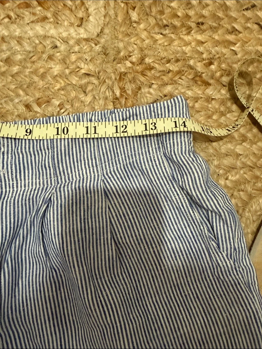 Light Blue Pinstripe women’s cropped pants - Classic Summer Style